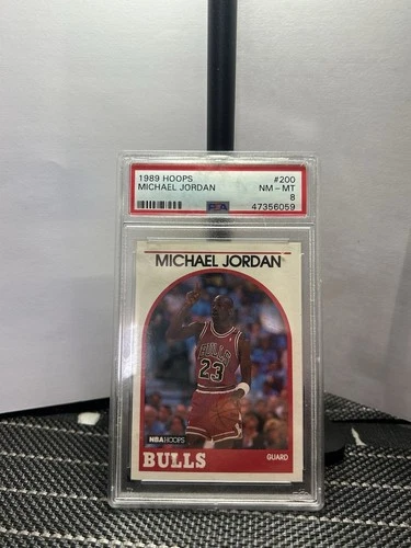 NBA Hoops 1989-90 Michael Jordan #200 PSA 8 Chicago Bulls Basketball Card