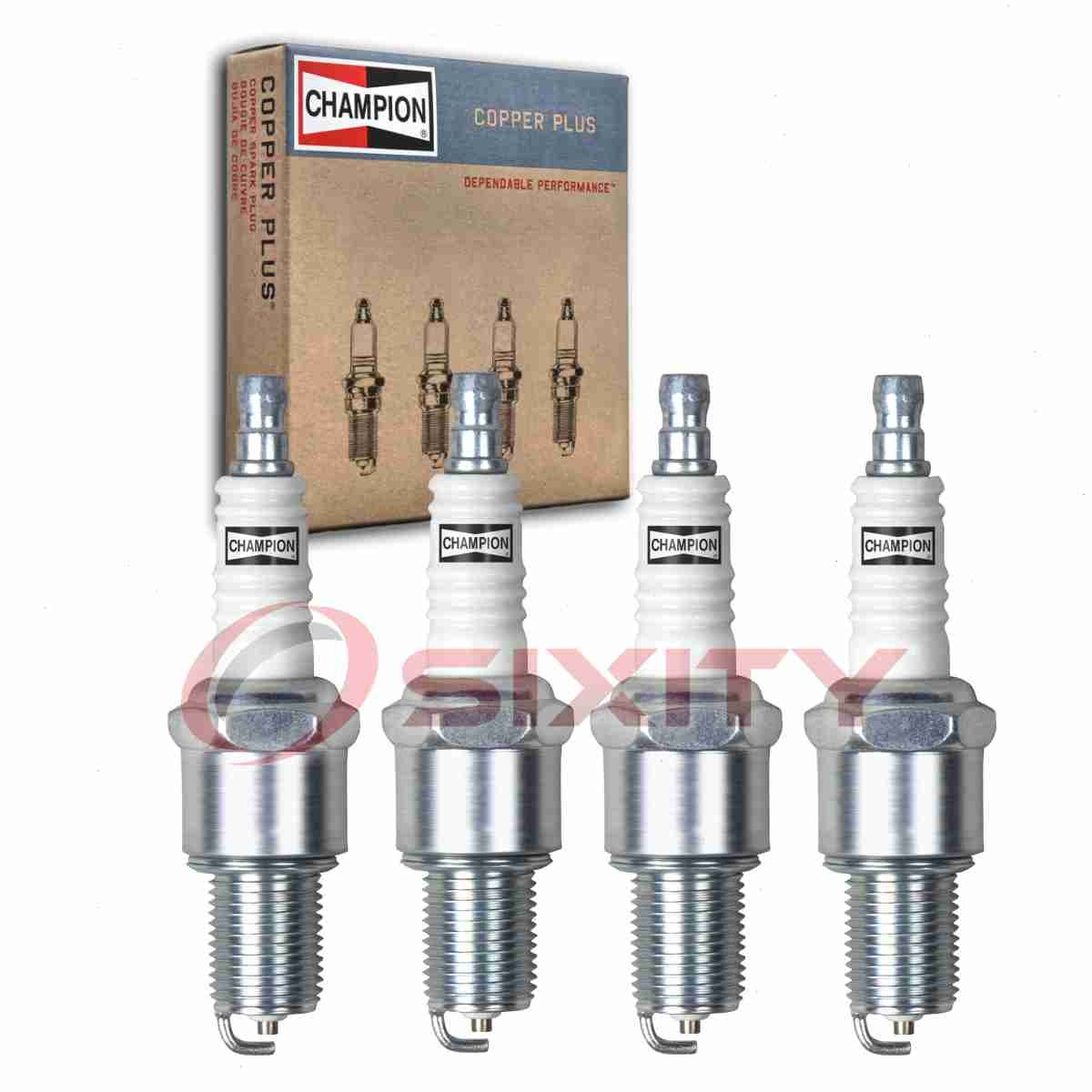 4 pc Champion Copper Plus Spark Plugs for 1967-1974 Lancia Fulvia 1.3L V4 wl