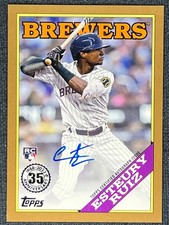 2023 Topps Baseball 1988 35th Gold #88BA-ERZ Esteury Ruiz RC Rookie Auto 25/50
