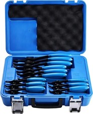 12Pcs Snap Ring Pliers Internal/External Circlip Pliers Straight/Bent Jaw Tips