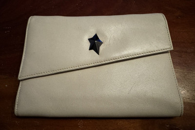 Thierry Mugler   Leder Portemonnaie / kleine Clutch   Creme
