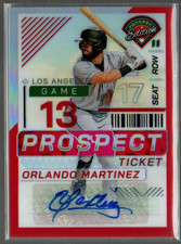 2024 Prospect Edition Holo Prospect Ticket Sign Red Orlando Martinez Auto /199