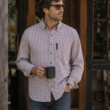 Drake Clothing Company Plaid Button Up Shirt Men's Medium Long Sleeve