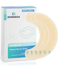 30 Pcs Ostomy Barrier Strips | Elastic Barrier Tape for Colostomy Bags | Medi...