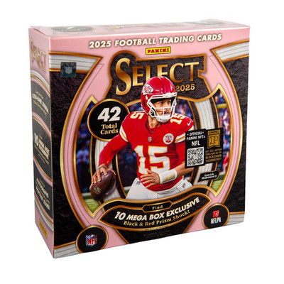 2025 Panini Select Football Mega Box Black Red Prizm 42 Cards Factory Sealed
