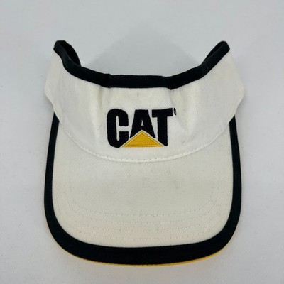 CAT Workwear Visor Hat Women's One Size White Adjustable Strap Caterpillar Logo