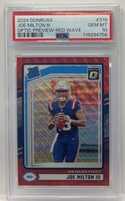 2024 Donruss Joe Milton III Optic Rated Rookie Preview Red Wave #319 PSA 10 GEM