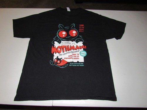Mothman The Cryptid Crusader Herren Schwarz Kurzarm Hemd Größe L