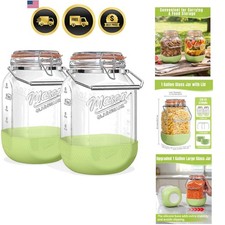 Glass Jars with Lids Large Mason Jars with Handle Food Storage 2 Pack