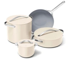 Caraway Home 8pc Nonstick Ceramic Coated Pot & Pan Set- Cream