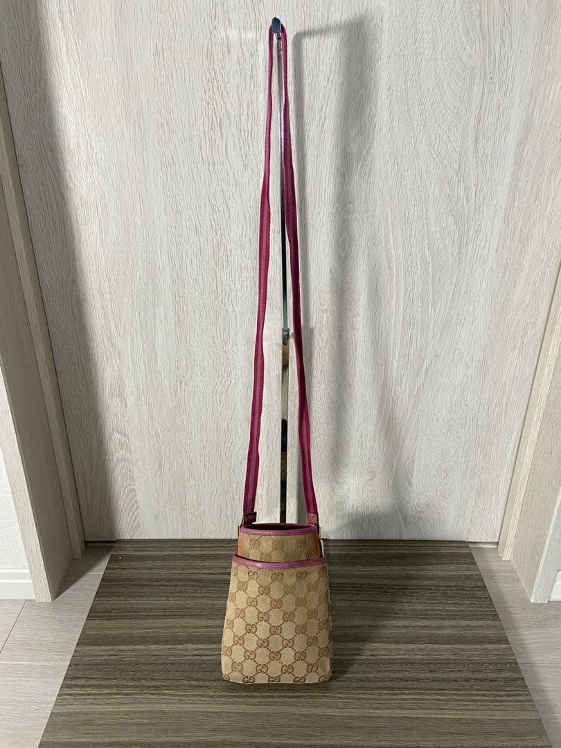 GUCCI Shoulder Bag GG Pattern Canvas Leather Pink Beige Shoulder Bag C-251215-14 thumbnail 18