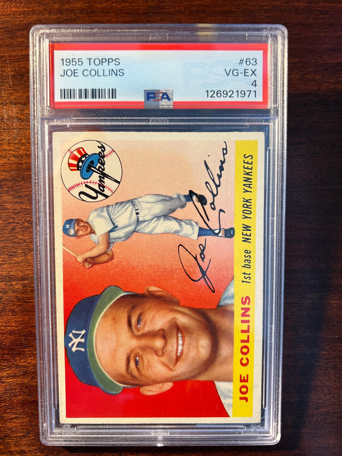 1955 Topps Baseball Joe Collins #63 PSA 4 - Just Graded