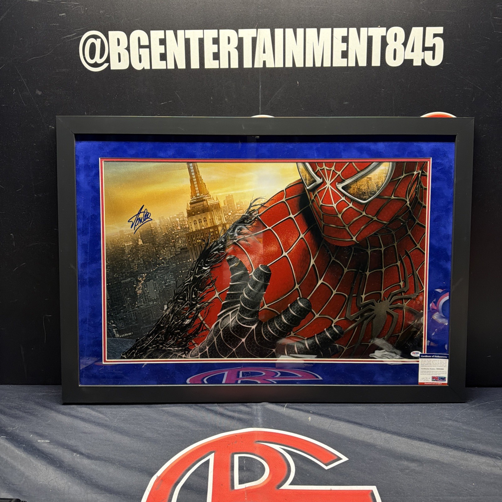 Stan Lee Signed Spider-Man Marvel 18x29 Framed Photo Autographed PSA DNA COA