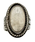 Vintage Navajo Sterling Silver Moon Stone Ring Size 10.25