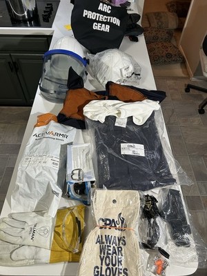 Arc Protection Gear Kit 2XL Navy Arc Coat Amp Shield Helmet Some Used Items