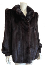 Ranch MINK Fur Coat, Real Vintage Mahogany Jacket, Rustic Dark Brown Wedding