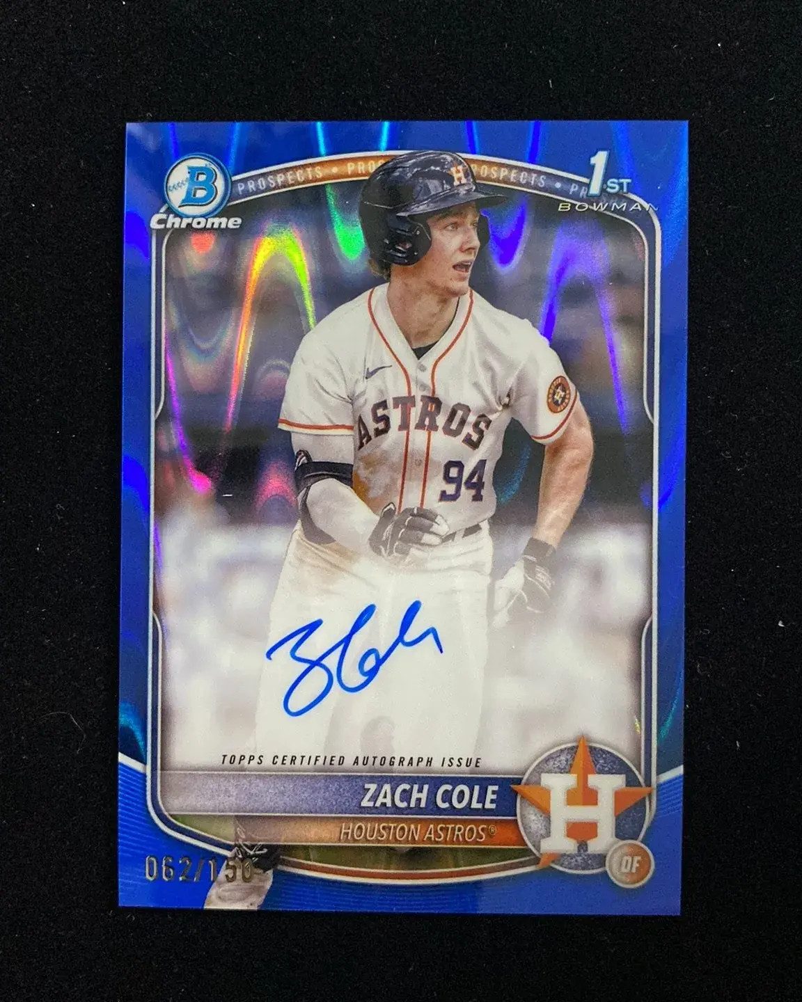 2025 Topps Bowman Chrome Blue Raywave #CPA-ZC Zach Cole 1st Auto 62/150 OC19