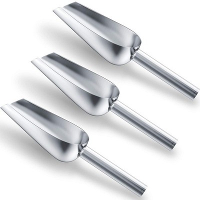 3 Packs 6 Ounce Stainless Steel Ice Scoop Small Metal Scoop for Home Kitchen Sh