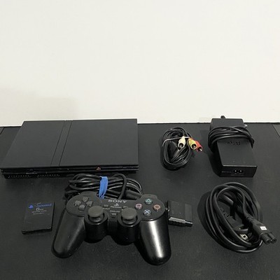 Sony PlayStation 2 SCPH-79001 PS2 Slim Black Console w/ Controller Tested Works