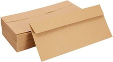 100 Pack Bulk 10 Brown Envelopes with Gummed - 4-1/8 x 9-1/2 In,