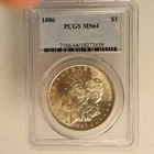 1886 Morgan Silver Dollar PCGS MS64 $1 Coin Philadelphia Mint