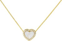 Jacques Lemans - Kette Herz Sterlingsilber Vergoldet Mit Perlmutt Und Zirko