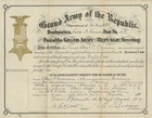 Post Civil War NH Grand Army Republic Transfer Card – Post No.42 – 1884 Document