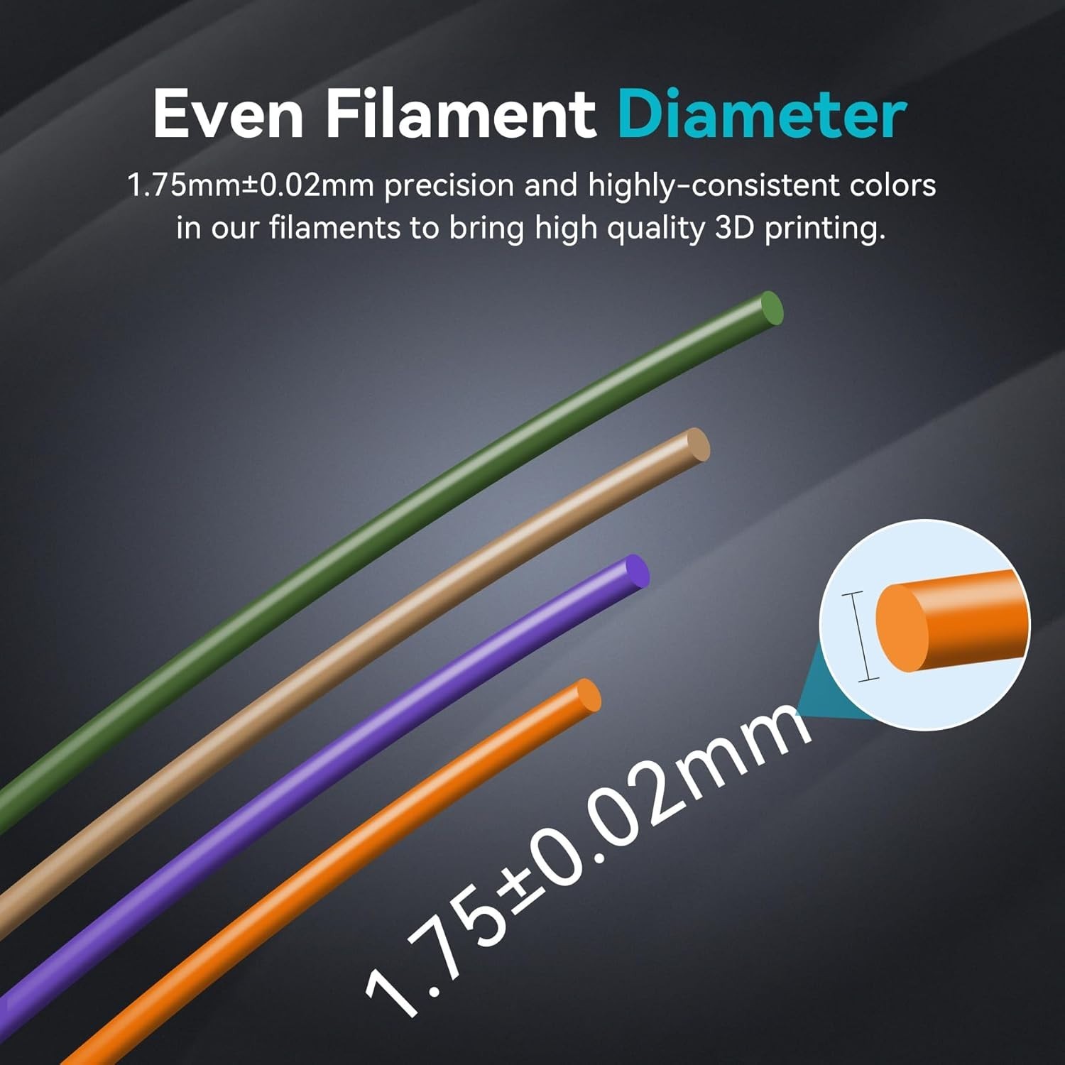 High Speed PLA Filament Pack, 8 Rolls, 1.75mm, 2kg