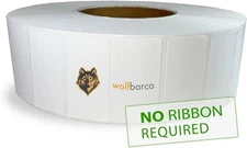 Wolfbarco 2"x1" Direct Thermal Labels Perforated 3" Core 5500/Roll 8 Rolls - NIB
