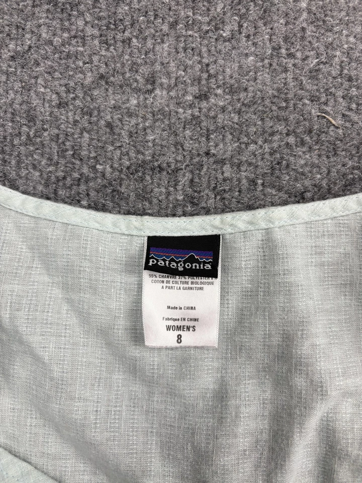Camisa sin mangas Patagonia para mujer 8 verde claro sin mangas cuello en V mezcla de cáñamo cremallera lateral Foto 2 de 4