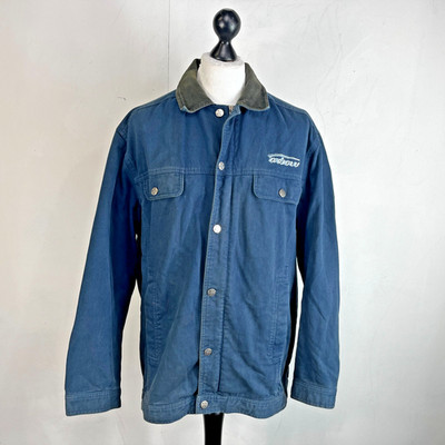 Oxbow Cord Trucker Chore Jacke US Größe L Blau Langarm 100% Baumwolle