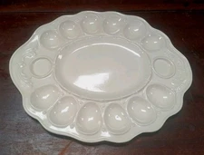  Vintage Edsel & Iris Cream Color Deviled Pottery Plate