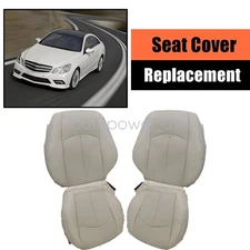 Driver & Passenger Bottom & Top Seat Cover Tan For 2003-2009 Mercedes Benz E350