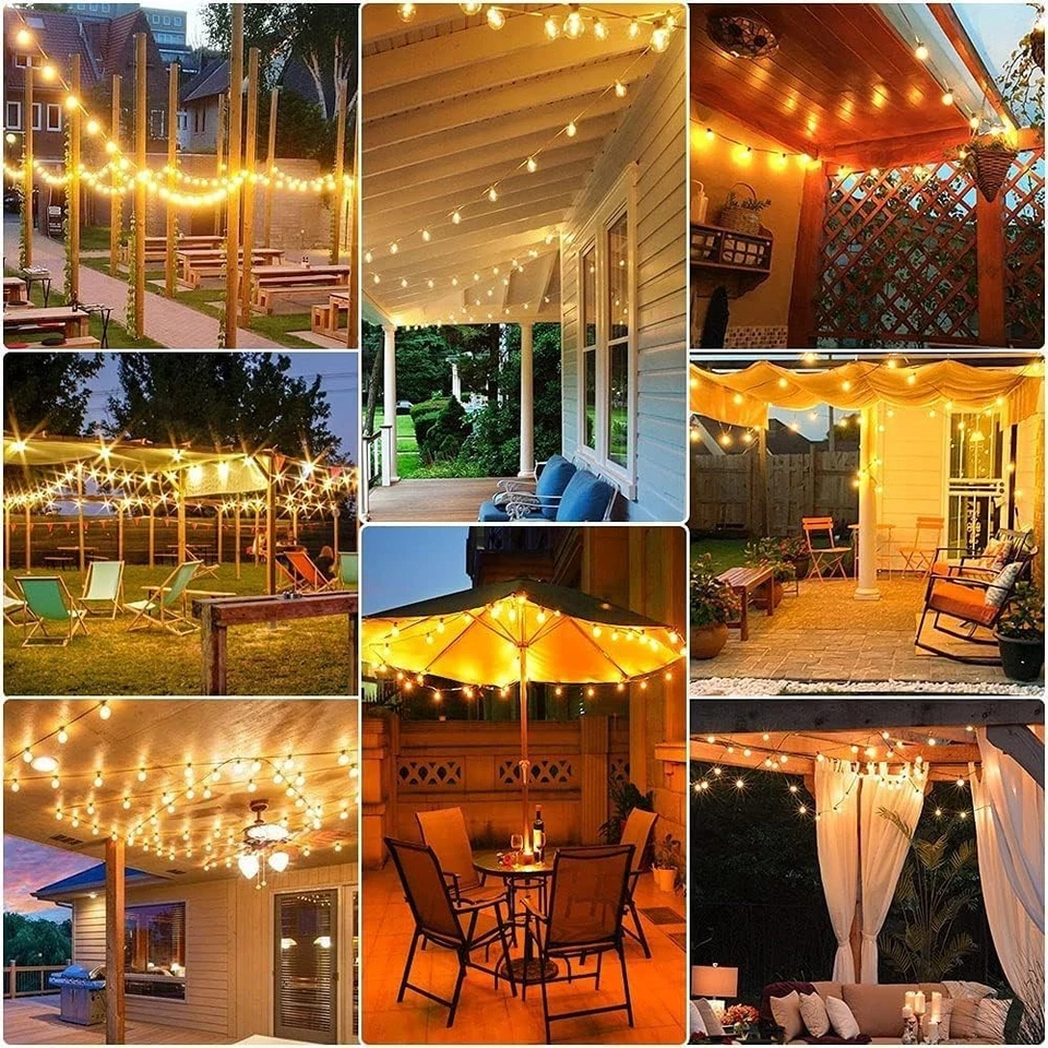 Outdoor String Lights 300ft, 3 Pack 100ft G40 Led Patio Globe Lights  52pcs Bulb - Image 2 of 4