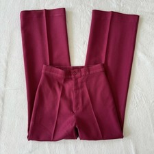 Levis Pants VTG 70s White Tag High Waisted Straight Leg Berry Color 24  Waist