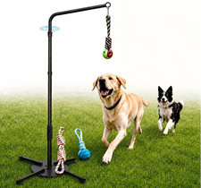 Tether Tug Outdoor Dog Rope Toy, 360  Rotating Adjustable Height Tether System w