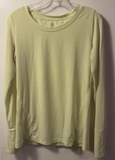 Gap Fit Long Sleeve Breathe Tee Alluring Yellow Women’s Size Medium