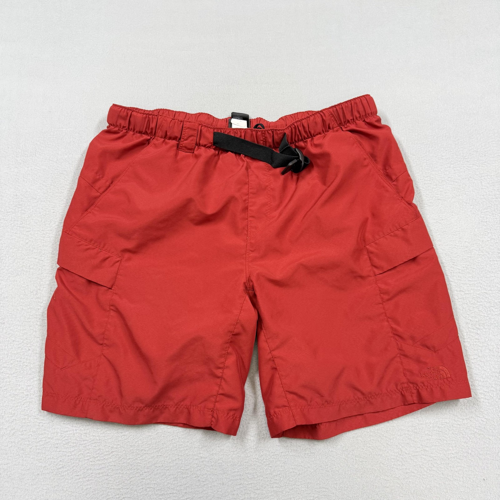 The North Face Shorts Mens Large Red Hiking Cargo Belted Elastic Waist 7