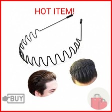 bodbop Metal Hair Band, Black, Unisex Fashion Headbands Sports Hairband Head Ban