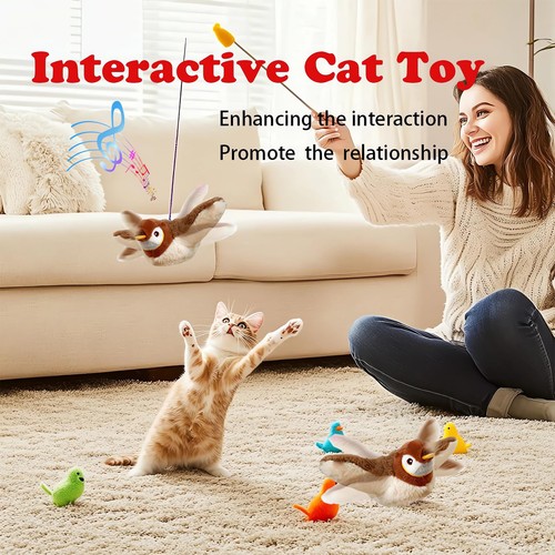 Interactive Chirping Bird Cat Toys with Flapping Wings,New Flying Birds Cats ... - Bild 3 von 7
