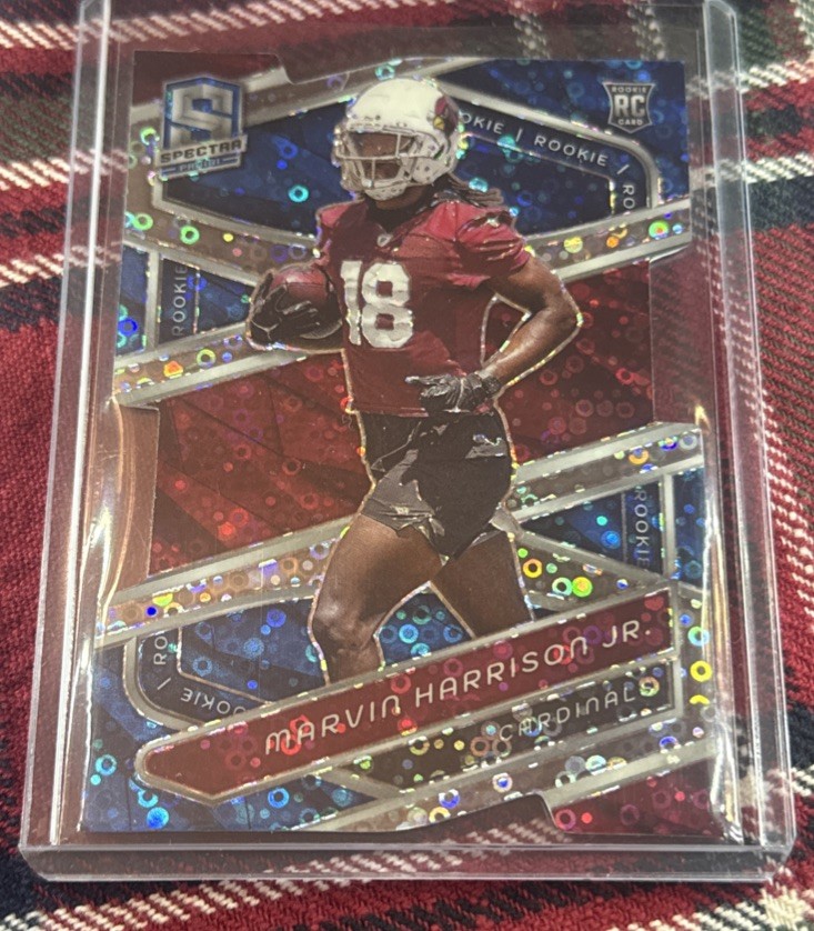 2024 Panini Spectra - Marvin Harrison Jr. #4 Neon Blue Prizm Die-Cut /50 (RC)