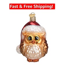 Sophisticated Santa Owl Glass Blown Ornament for Distinctive Christmas Trees