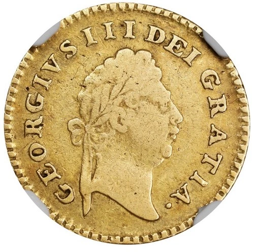 GOLD King George III 1797 AD Great Britain 1/3 Guinea 1/3G England Coin, NGC F15