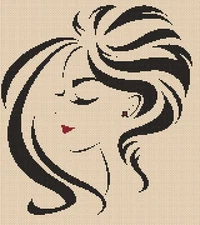 Lady Silhouette Counted Cross Stitch Chart No. 1-901