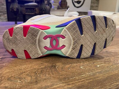 Chanel G26584 Women's 38.5 Multicolor High Top Trainer