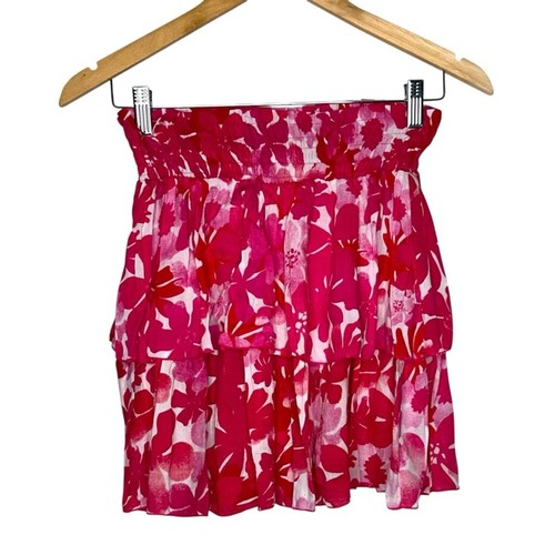 TIARE HAWAII OLIVIA Mini GONNA in Fiji Fiori Rosa Fascia Fumè XS/S - Foto 11 di 11