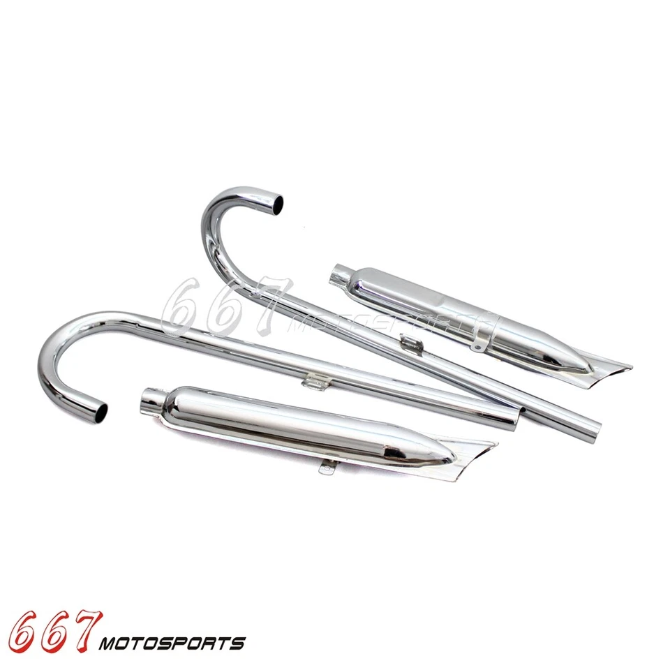 Tubos silenciadores de escape cola de pez cromados 32 HP para BMW M1 M72 R71 R12 CJ Dnepr MT12 Foto 3 de 4