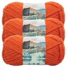 (3 Pack) Lion Brand Yarn 135-133L Hometown Bulky Yarn, Syracuse Orange