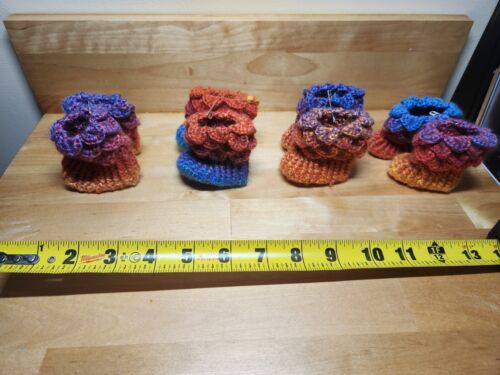 Multicolor Red-blue Preemie Baby Booties - Picture 2 of 9