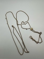 Antique Gold Filled Turquoise Watch Fob Chain...